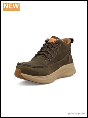 Steel Toe Leather Work Boots Slip Resistant Water Resistant Moc Toe